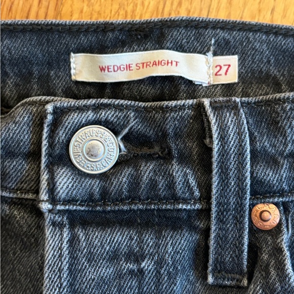 LEVI’S WEDGIE STRAIGHT JEANS | SIZE 27 | BLACK - Straight Leg Ankle Cropped - Picture 7 of 14